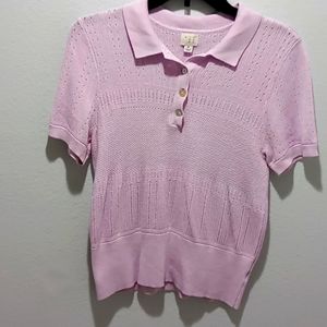 Knit, short sleeve sweater